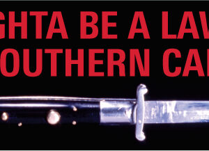 Terry Allen and the Panhandle Mystery Band: <em>There Oughta Be a Law Against Sunny Southern California</em> Bumper Sticker